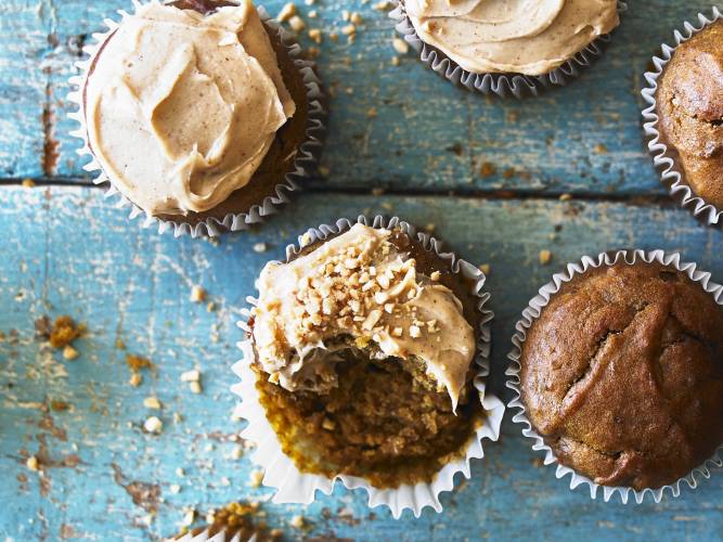 Muffins végan à la citrouille et au beurre de cacahuètes